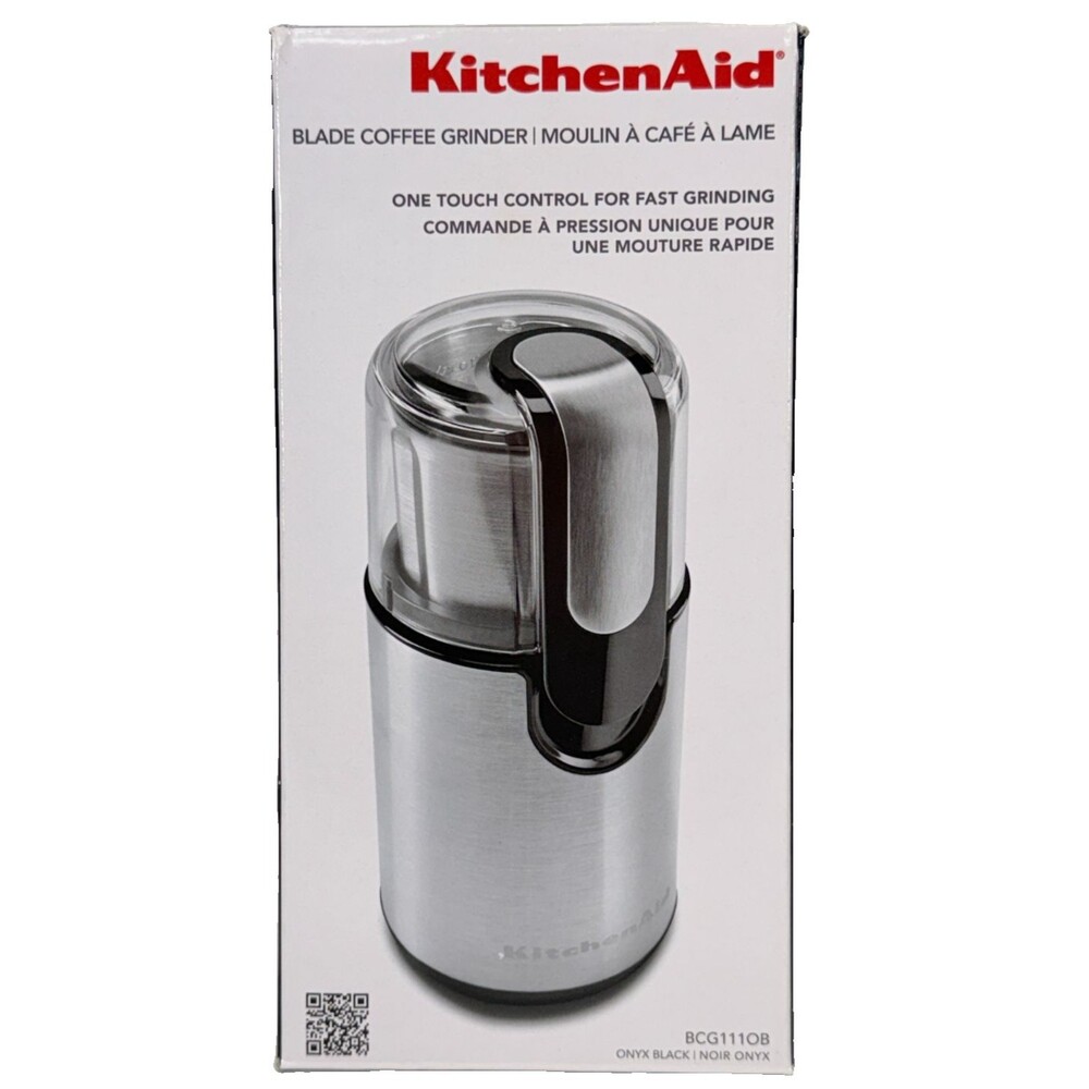 KitchenAid BCG111OB Blade Coffee Grinder Onyx Black Stainless Steel New in Box